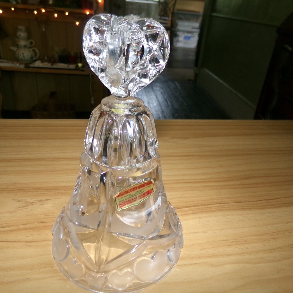 vintage heavy crystal glass bell. made in w. Germany.